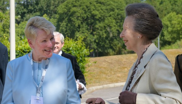 TWI / The Welding Institute CEO, Caroline Gumble (left) greets Her Royal Highness The Princess Royal