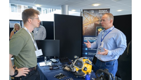 Alec Steele visits our underwater inspection and certification stand